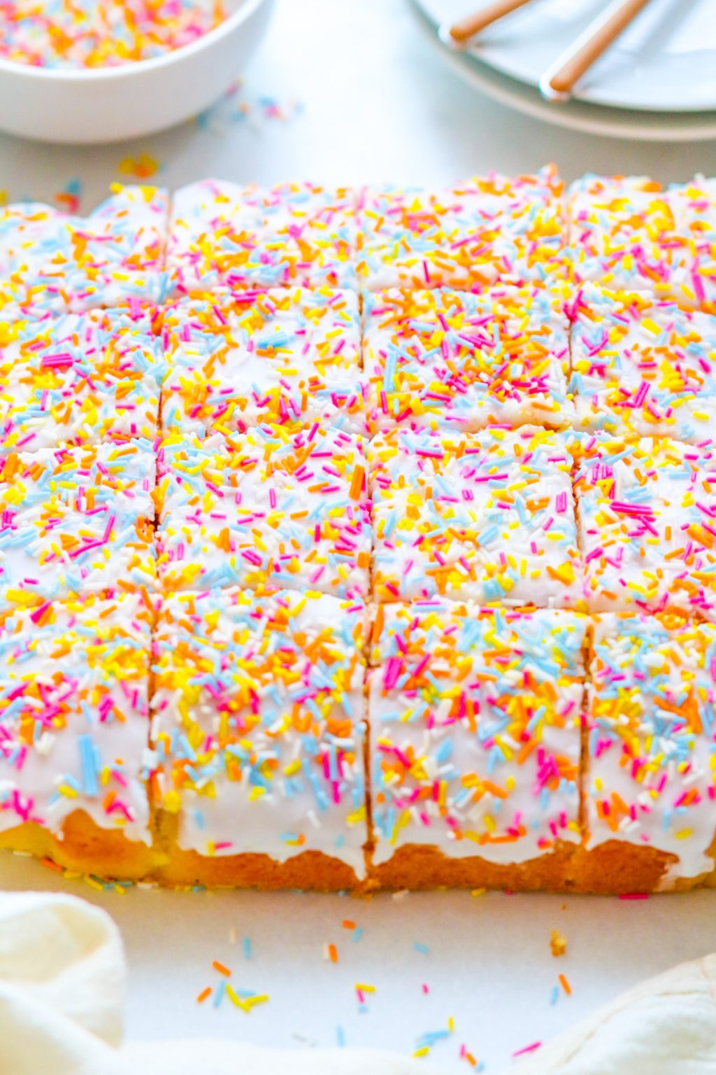 Old School Cake (Sprinkle Sponge Tray Bake) My Morning Mocha