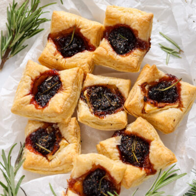 brie and cranberry puff pastry bites recipe