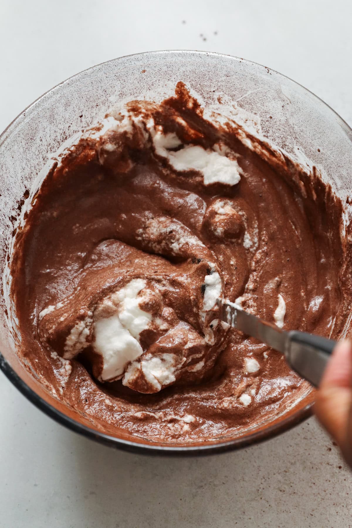making the chocolate genoise sponge