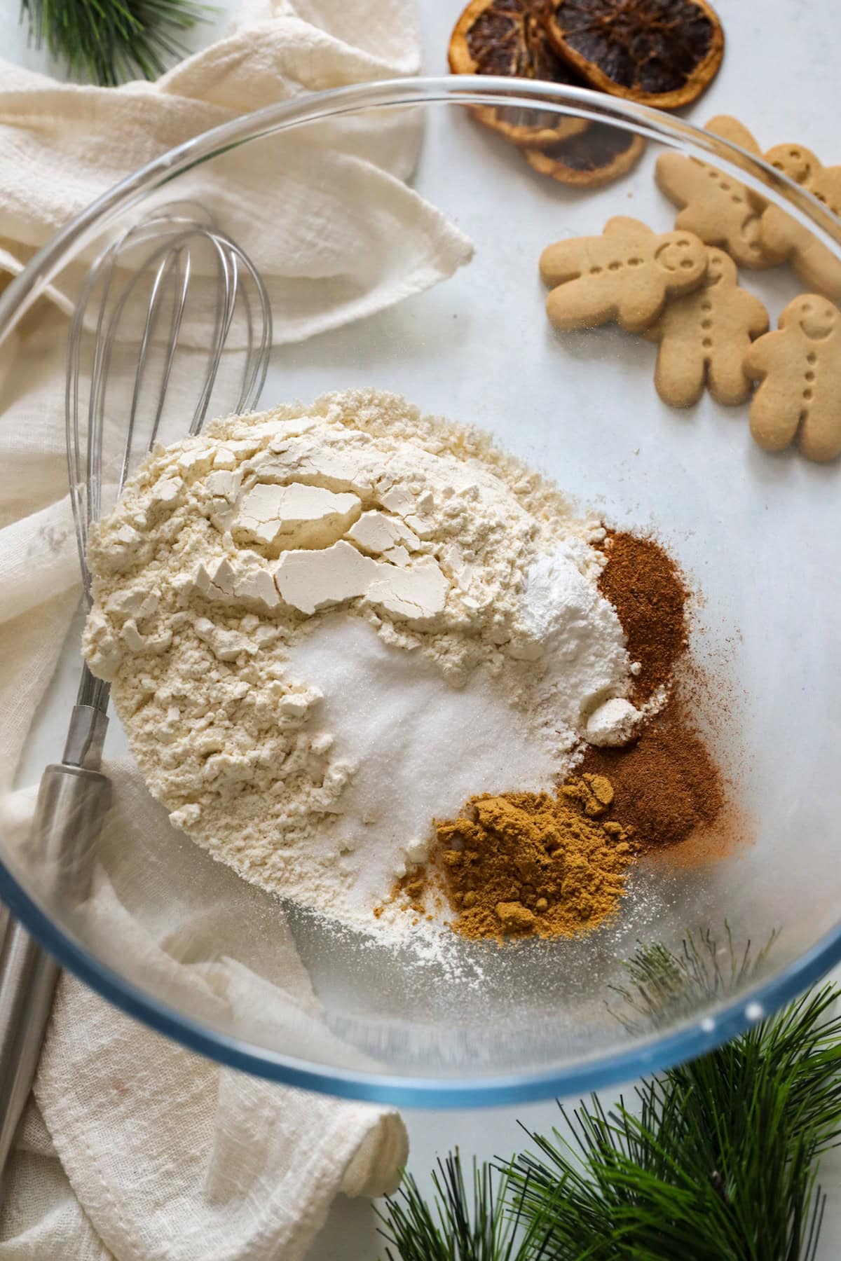 dry pancake ingredients in bowl