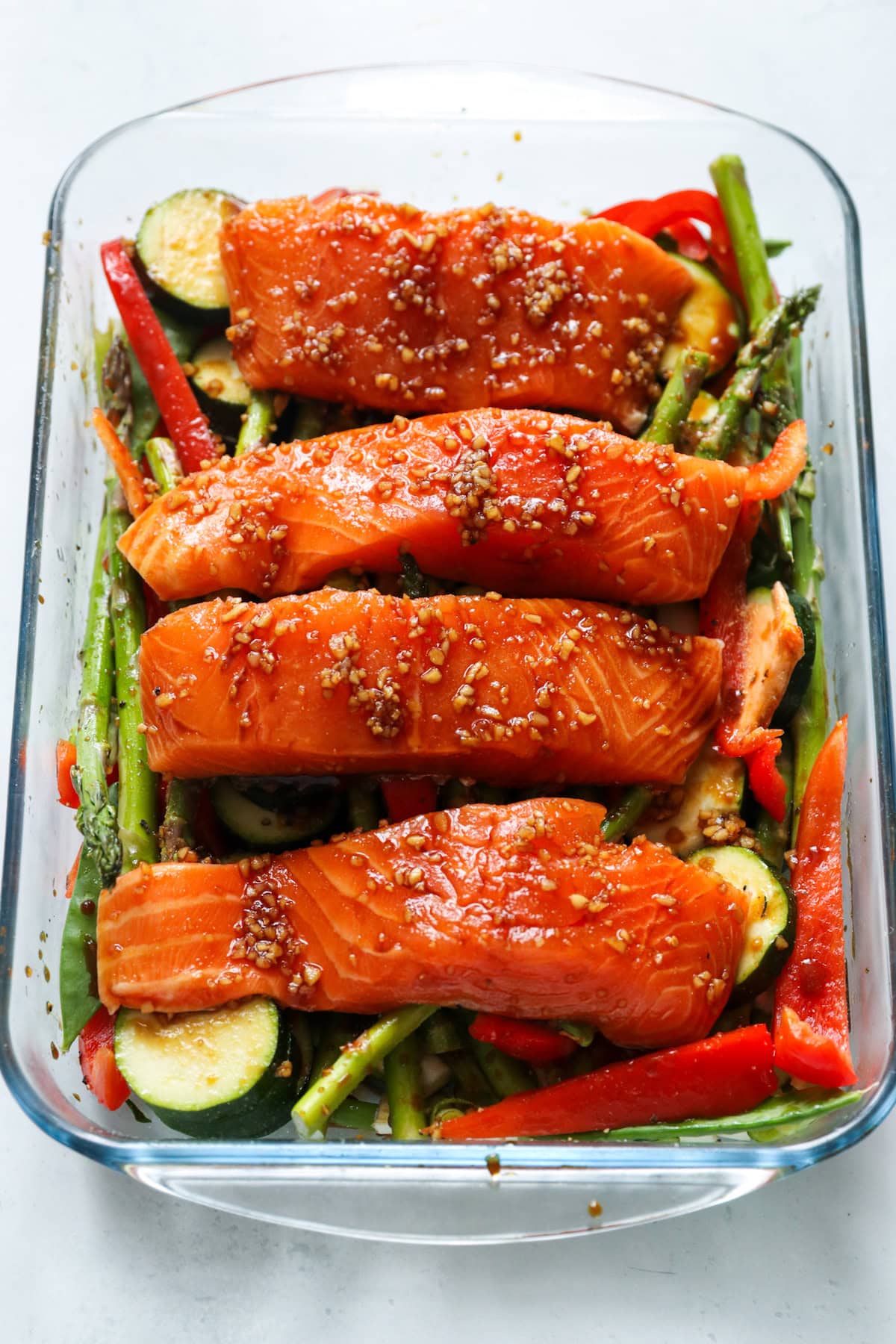 glaze brushed over salmon