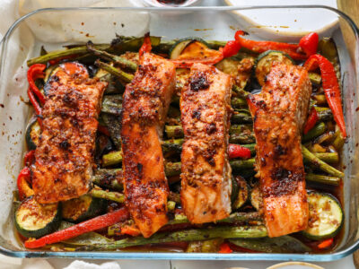 salmon traybake recipe