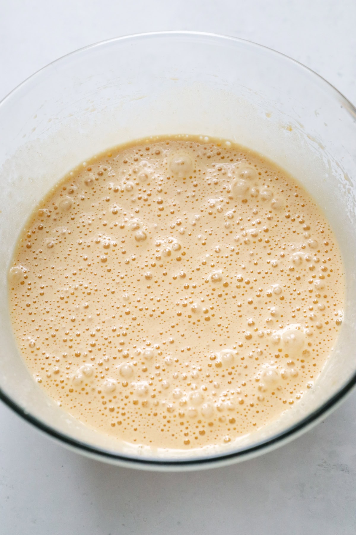 whisked vanilla extract, eggs and sugar