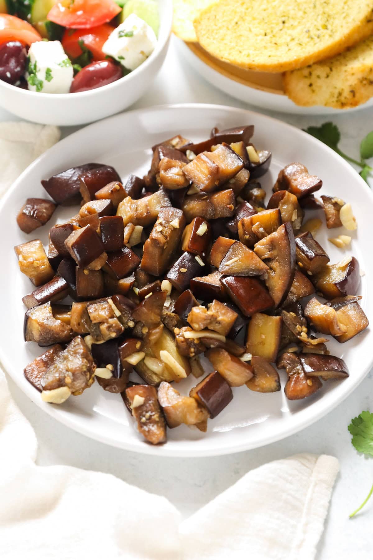 aubergine and garlic