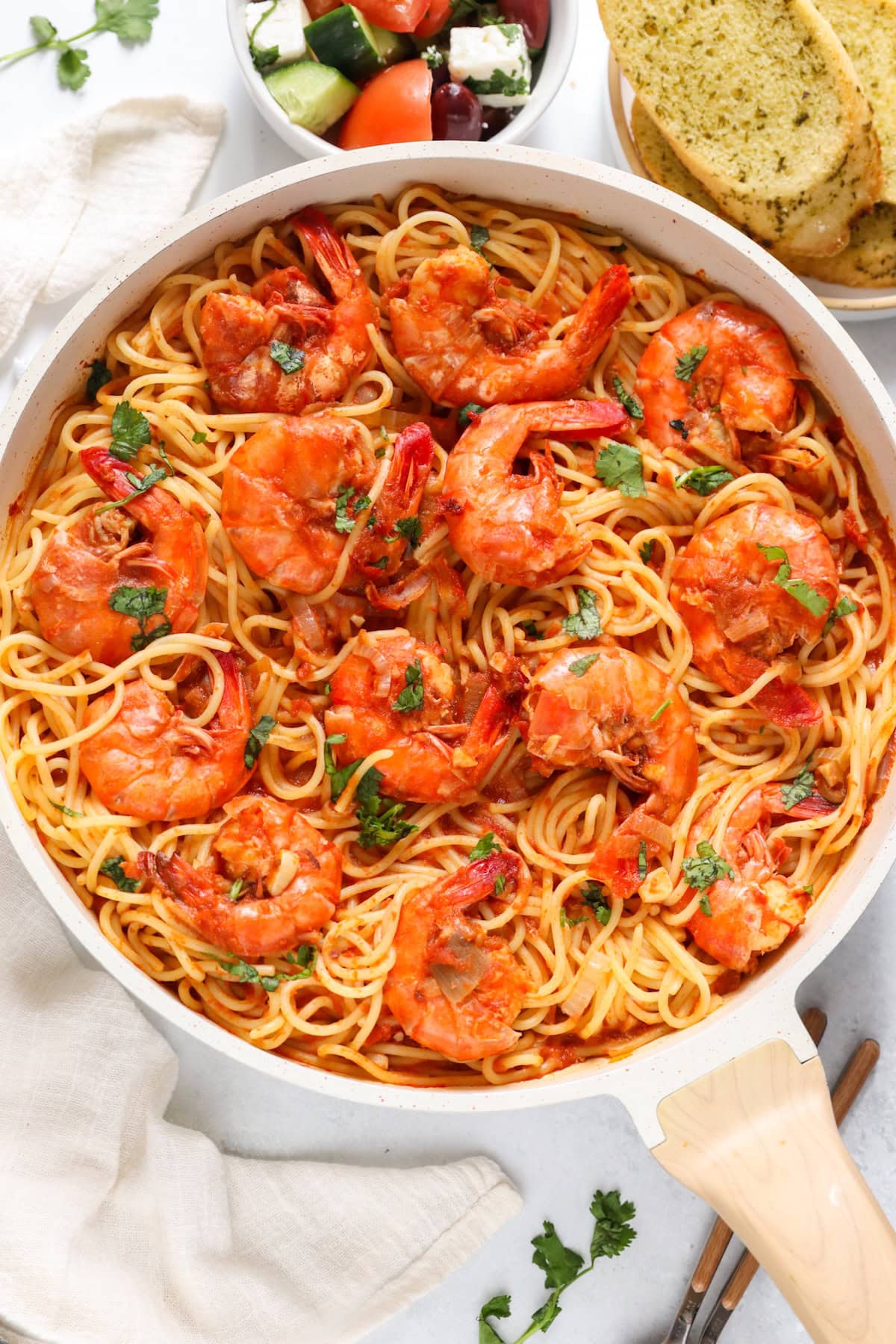 homemade prawn spaghetti